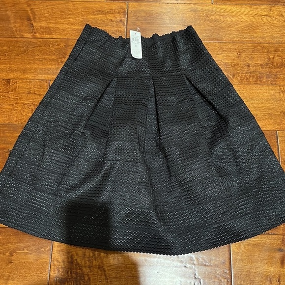 NWT Ann Taylor Black Pleated Flared Skirt Size 8 - Picture 7 of 11